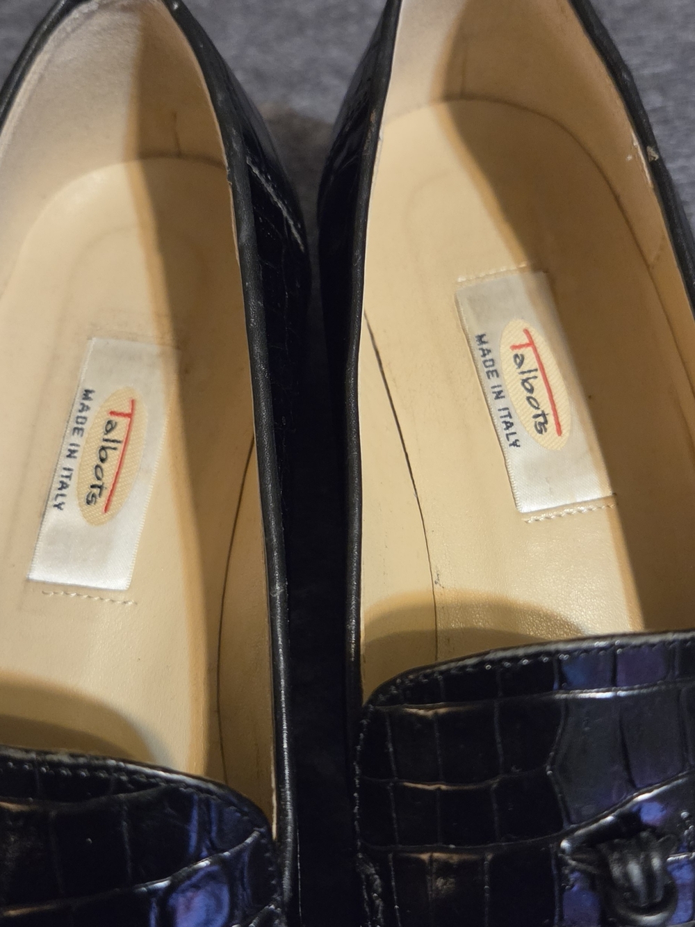 Talbots Black Croc-Embossed Tassel Loafers - Picture 8 of 9